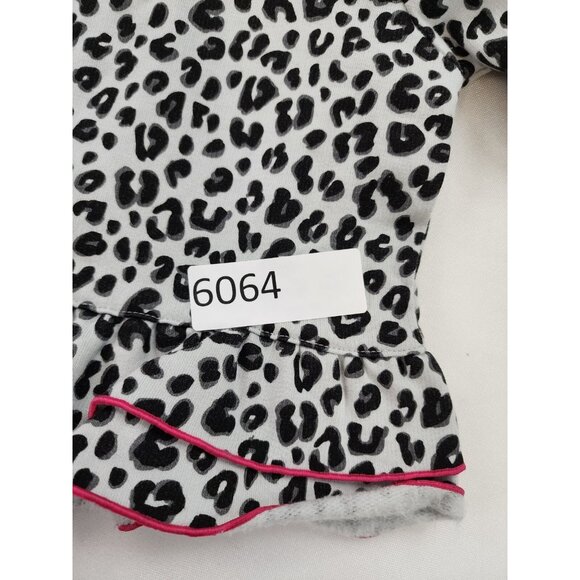 Peanut & Ollie 3T Hooded Ruffle Leopard Jacket Long Sleeved Full Zip Front White - Picture 9 of 9